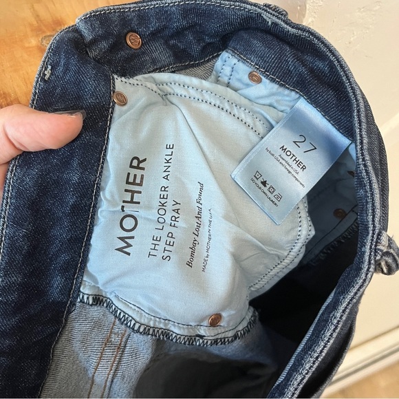 Mother The Looker Ankle Step Fray High Rise Slim Straight Jeans - 27 - Picture 5 of 5